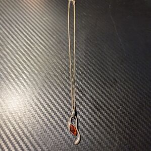 Sterling Silver Baltic Amber Necklace